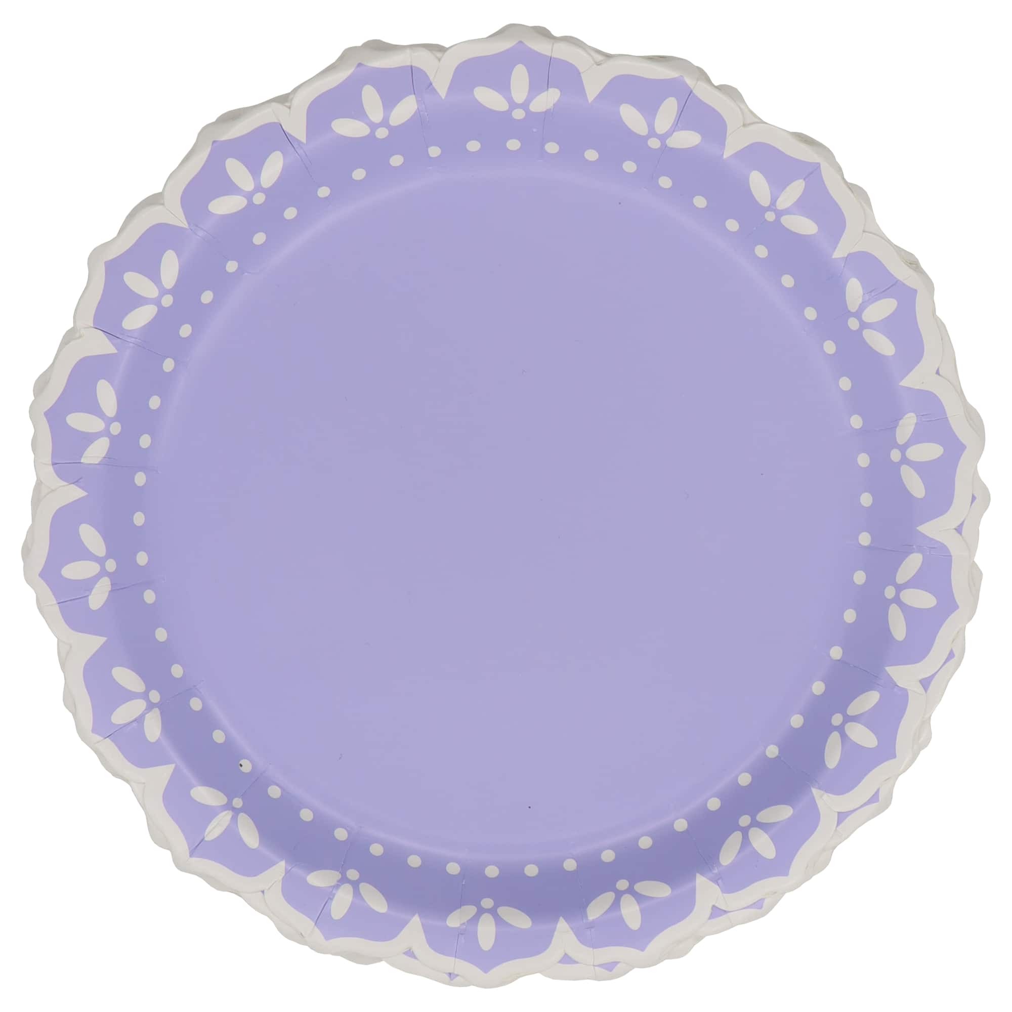 7" Purple Petal Dot Snack Plates, 8ct. by Celebrate It™